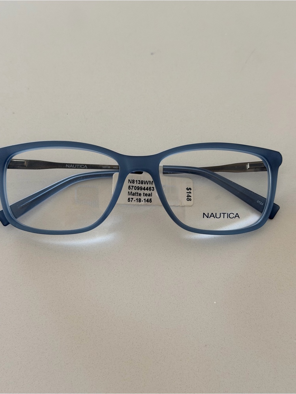 Nautica Matte Teal Rectangle Glasses
